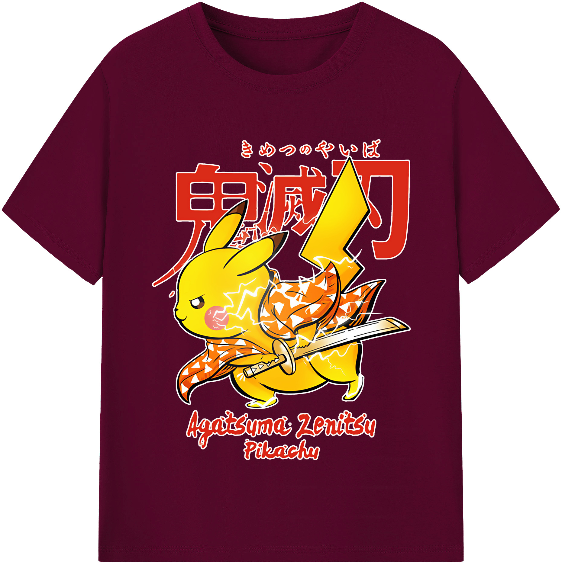 （画像用） 鬼滅の刃（きめつのやいば）我妻 善逸／あがつま ぜんいつ Agatsuma Zenitsu レディースカジュアルプリントTシャツ（綿100％）